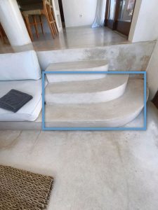 moisture staining - sunken