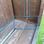 weathered door frame cracks